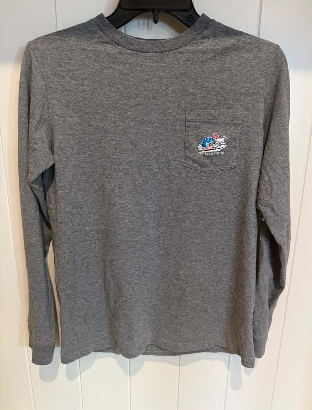 Vineyard Vines Boys Downhill Ski Whale Long-Sleeve Pocket Tee